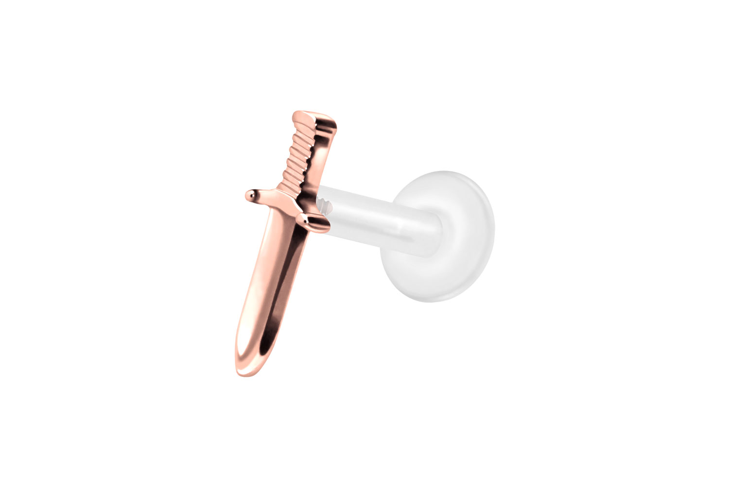 PTFE Labret Piercing mit Innengewinde + Titan-Aufsatz SCHWERT